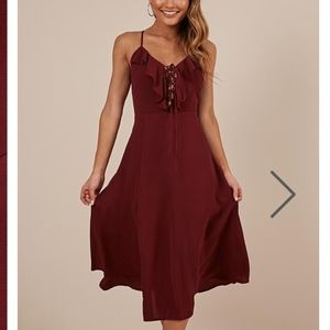 Think Quick Dress In Wine SHOWPO